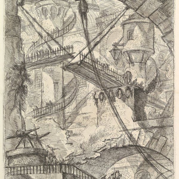 Piranesi, The Drawbridge, from the Carceri d'invenzione, c. 1749–50 (detail)
